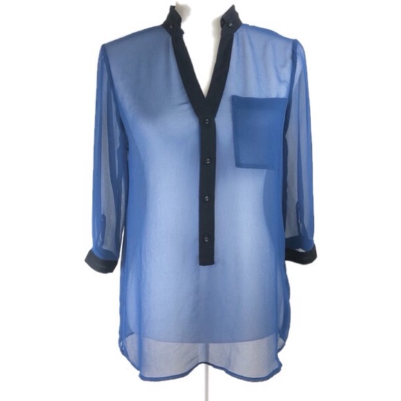 Simply Vera Vera Wang Blue Blouse - Picture 4 of 6